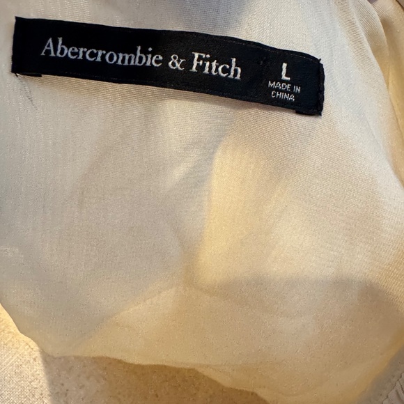 Abercrombie and Fitch Pleated Satin Plisse Long Sleeve Mini Dress - Picture 6 of 6